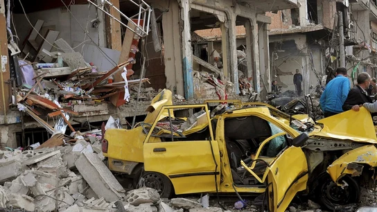 Imagen de archivo de destrozos en Siria Imagen de archivo de destrozos en Siria