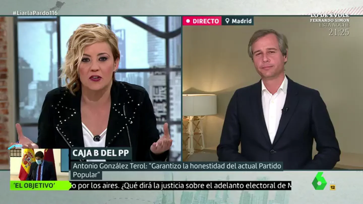 El tenso momento de la entrevista de Cristina Pardo a González Terol (PP): "¿Por qué les cuesta tanto decir si Bárcenas dice o no la verdad?" El tenso momento de la entrevista de Cristina Pardo a González Terol (PP): "¿Por qué les cuesta tanto decir si Bárcenas dice o no la verdad?"