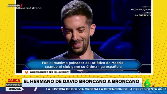 El épico 'troleo' de Daniel Broncano a su hermano en '¿Quién quiere ser millonario?' El épico 'troleo' de Daniel Broncano a su hermano en '¿Quién quiere ser millonario?'