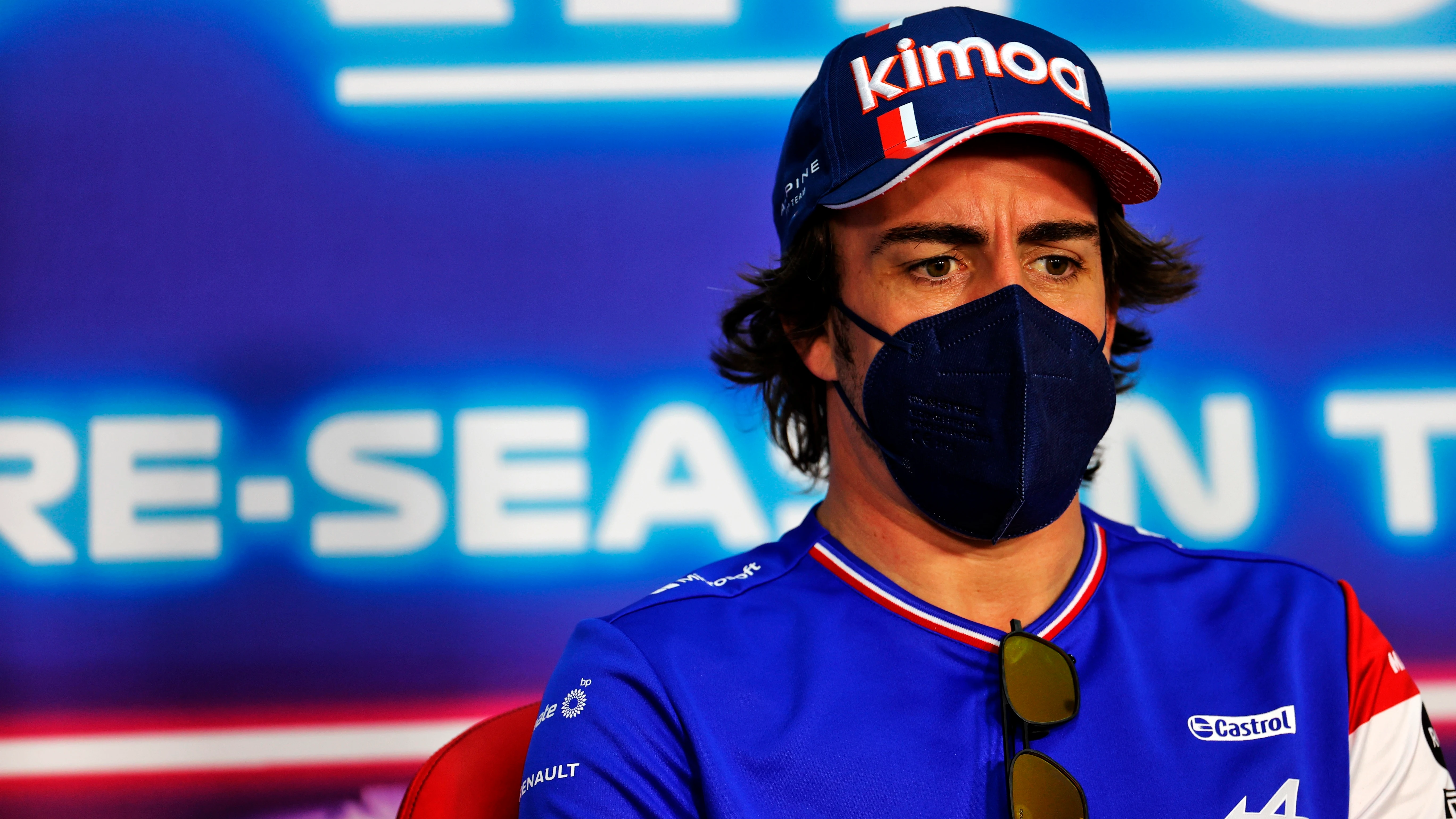 Fernando Alonso, en la rueda de prensa de la FIA