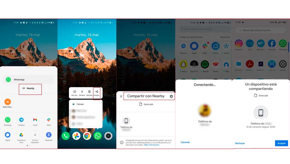 Compartiendo aplicaciones con Nearby