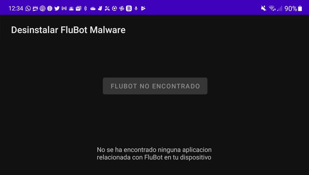 Desinstalador de FluBot para Android.
