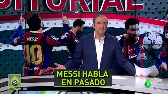 Pedrerol. "Messi guarda el mensaje ilusionante para el domingo, cuando será el jugador con más partidos en la historia del Barça" Pedrerol. "Messi guarda el mensaje ilusionante para el domingo, cuando será el jugador con más partidos en la historia del Barça"