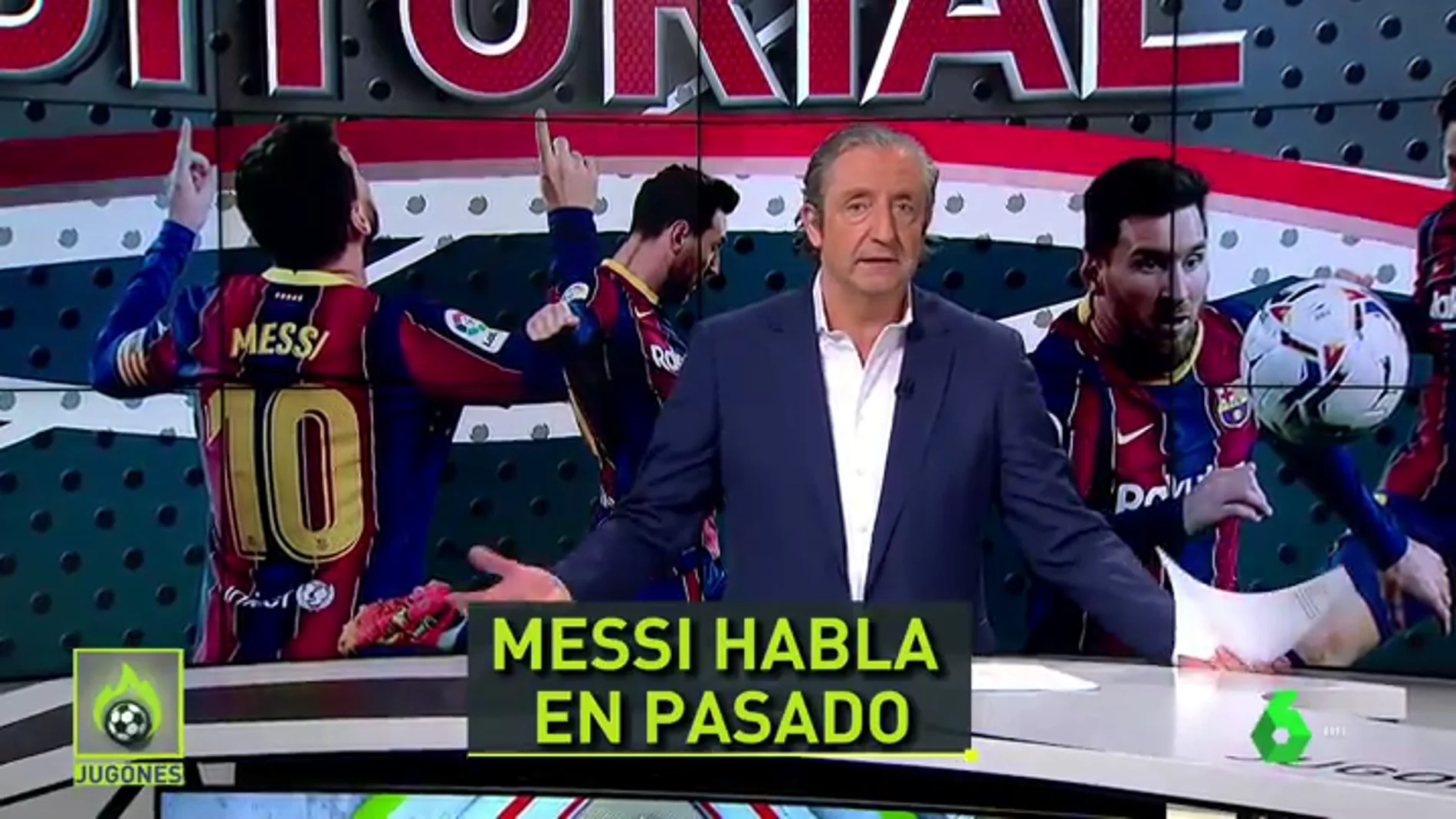 Pedrerol. "Messi guarda el mensaje ilusionante para el domingo, cuando será el jugador con más partidos en la historia del Barça"