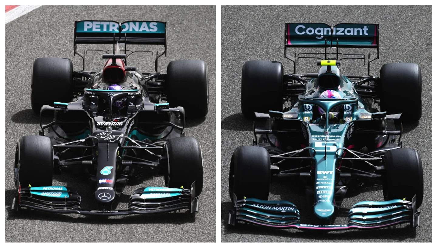 Mercedes W12 y AMR21 en los test de Baréin Mercedes W12 y AMR21 en los test de Baréin