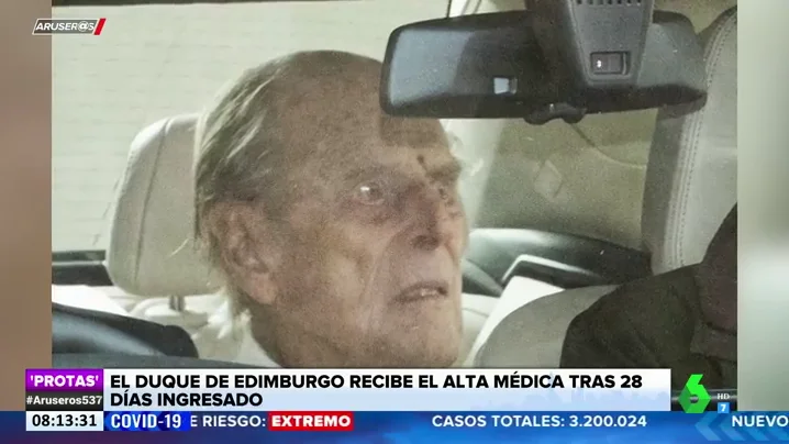 Primeras imágenes del duque de Edimburgo tras recibir el alta hospitalaria