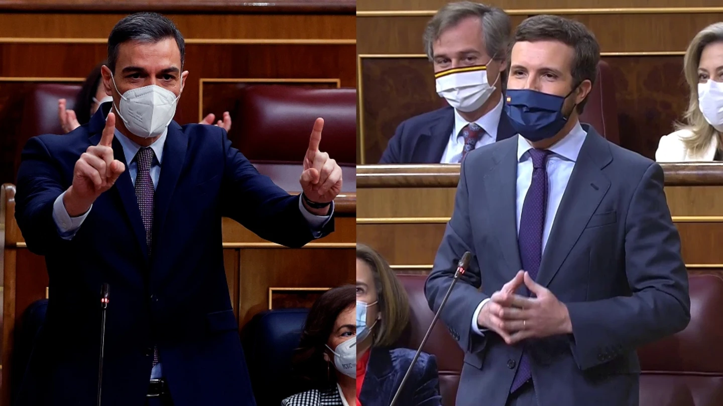 Pedro Sánchez y Pablo Casado en el Congreso Pedro Sánchez y Pablo Casado en el Congreso