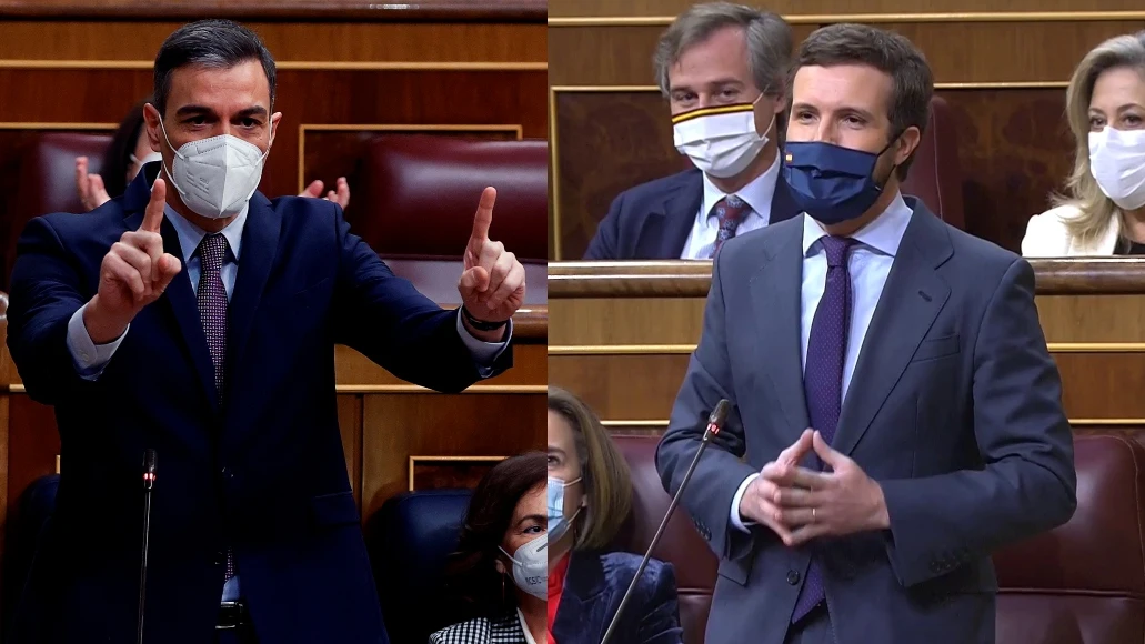 Pedro Sánchez y Pablo Casado en el Congreso