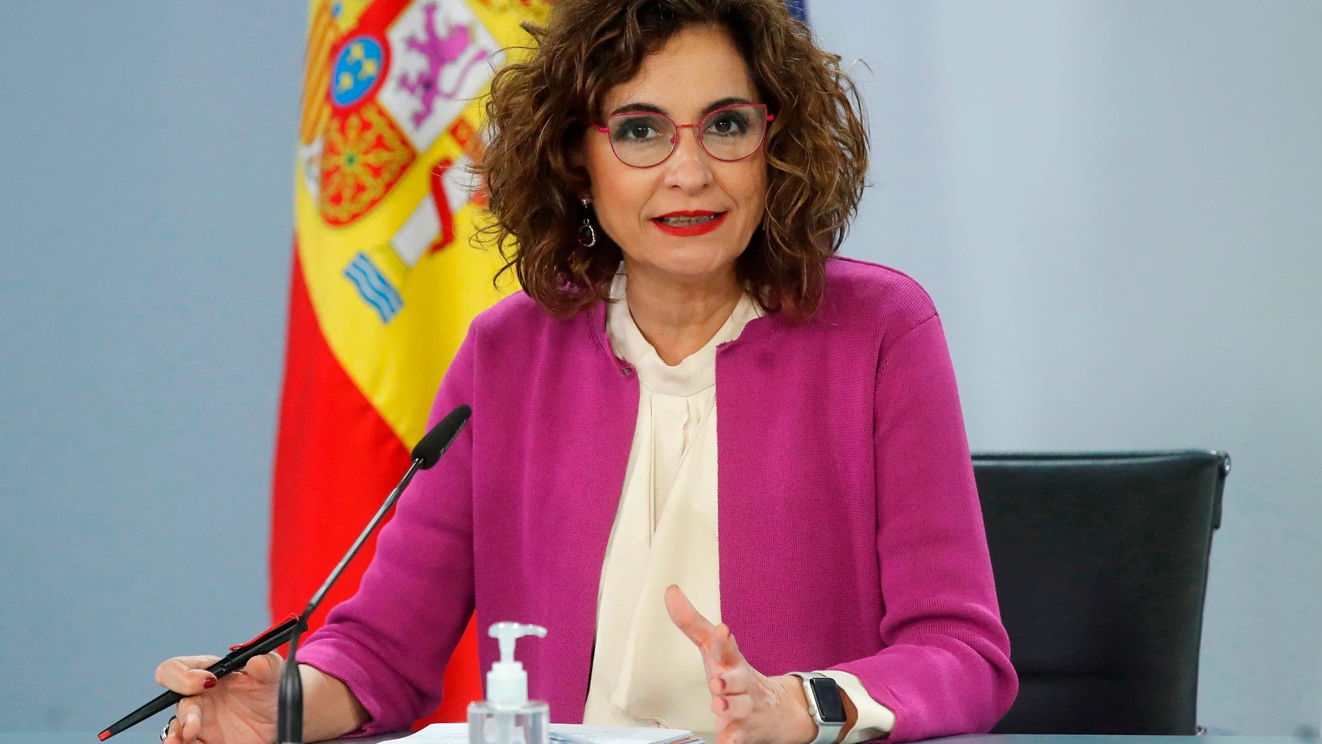 La portavoz del Gobierno, María Jesús Montero, en el Consejo de Ministros de este martes