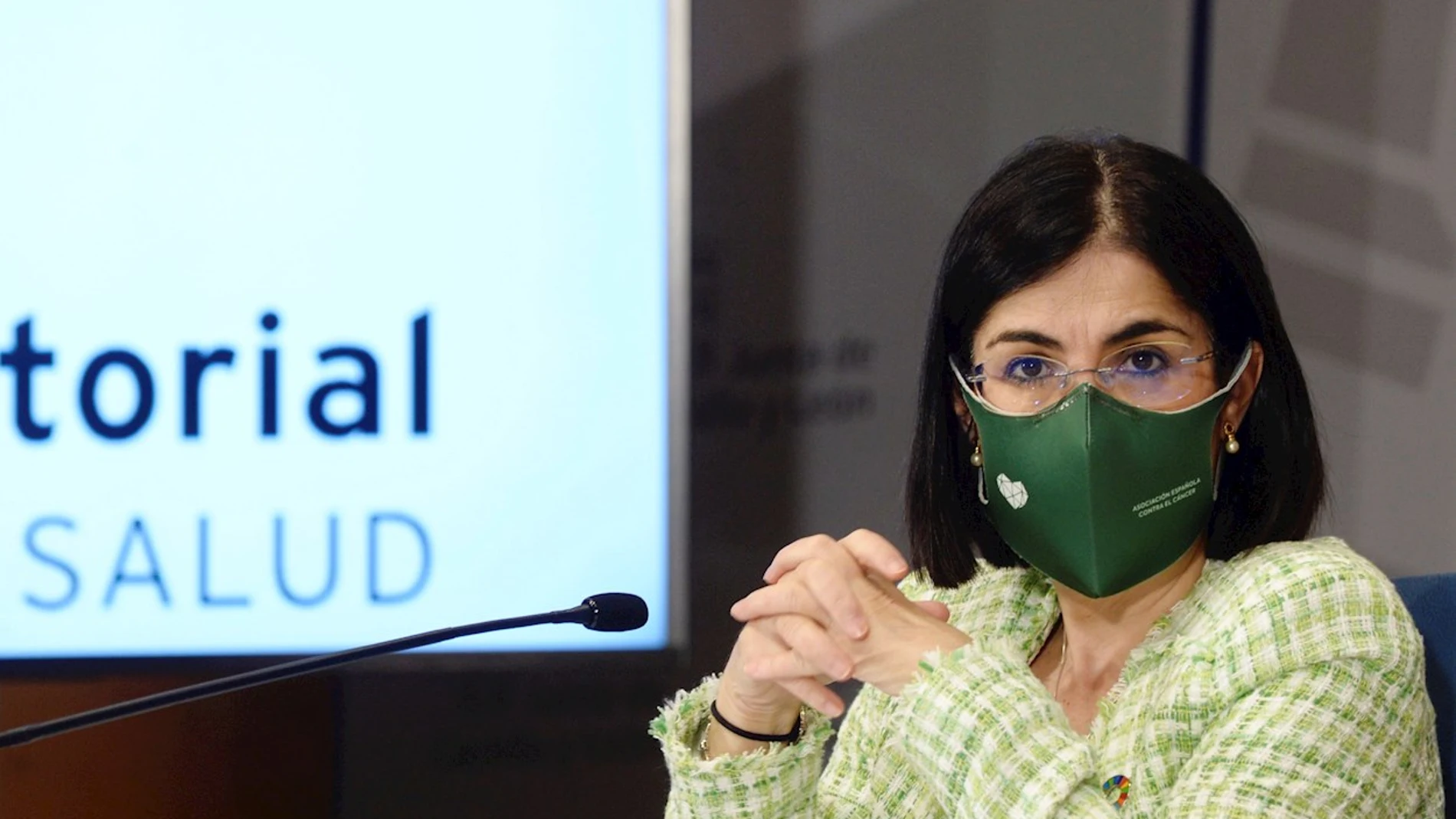 Carolina Darias, ministra de Sanidad, en su comparecencia tras e Consejero Interterritorial en Valladolid