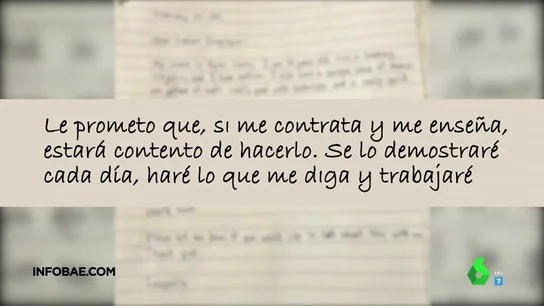 La emotiva carta viral de un joven con autismo para buscar trabajo: "Si me contrata y me enseña estará contento de hacerlo" La emotiva carta viral de un joven con autismo para buscar trabajo: "Si me contrata y me enseña estará contento de hacerlo"
