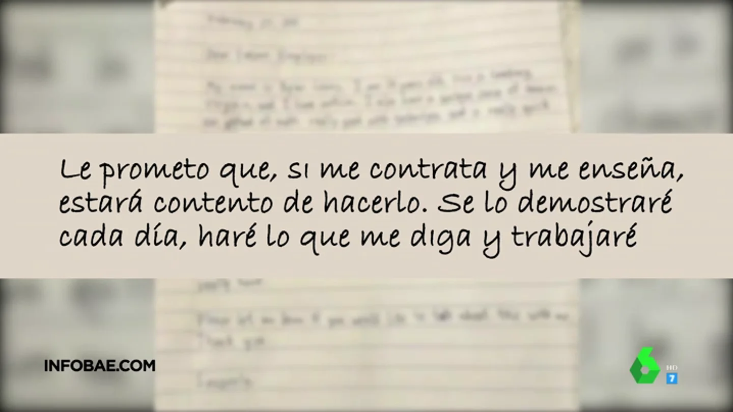 La emotiva carta viral de un joven con autismo para buscar trabajo: "Si me contrata y me enseña estará contento de hacerlo" La emotiva carta viral de un joven con autismo para buscar trabajo: "Si me contrata y me enseña estará contento de hacerlo"