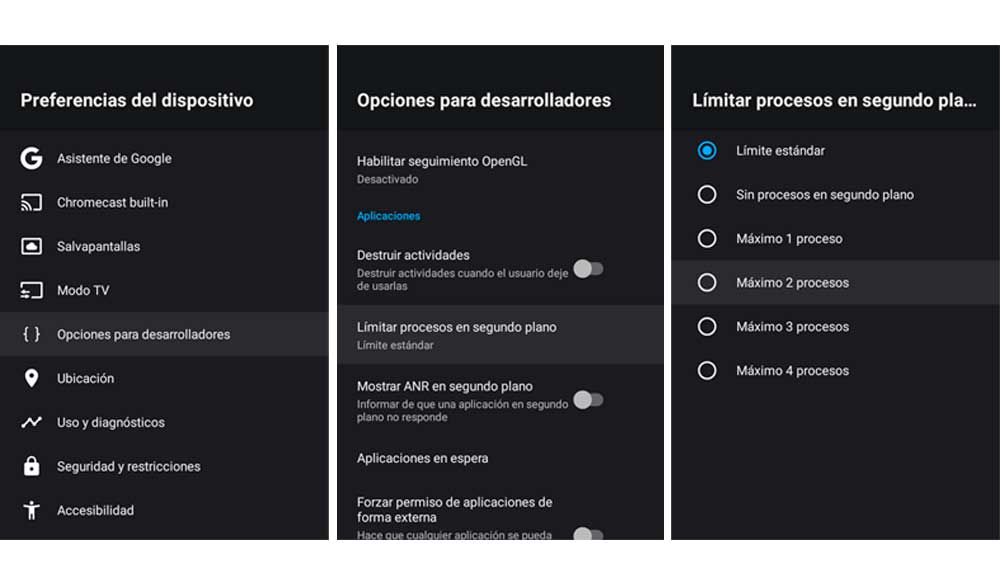 limitar procesos en segundo plano