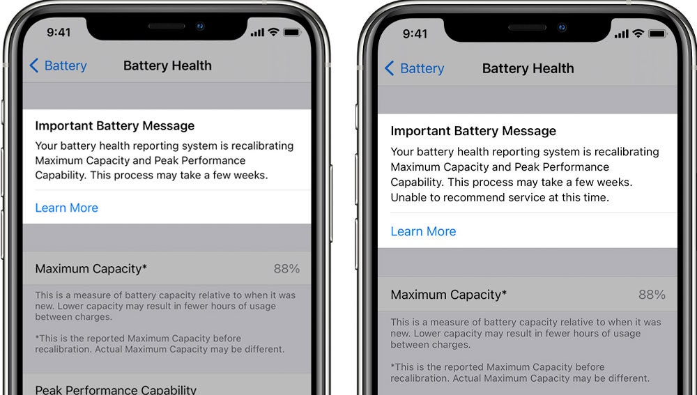 Nuevos menús sobre salud de la batería en iOS 14.5.