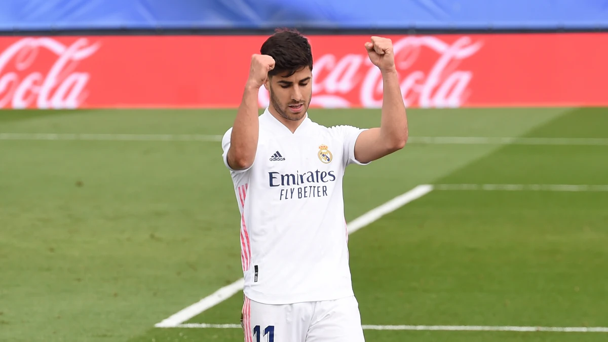 Marco Asensio celebra un gol con el Real Madrid