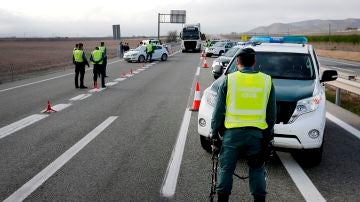 Control de la Guardia Civil situado en la A-31, a la entrada de Alicante, desde Madrid