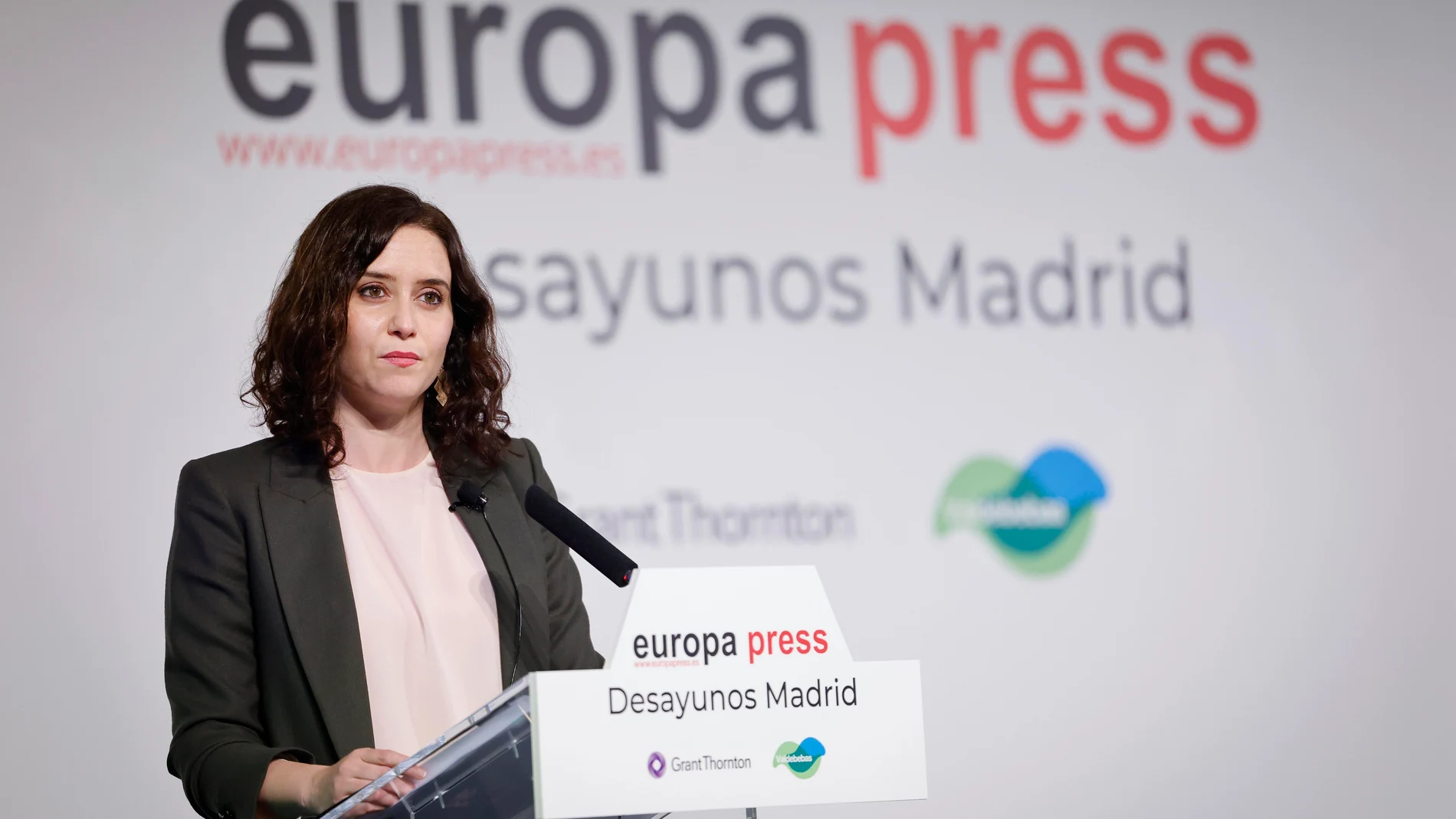 Isabel Díaz Ayuso en el desayuno informativo de Europa Press.