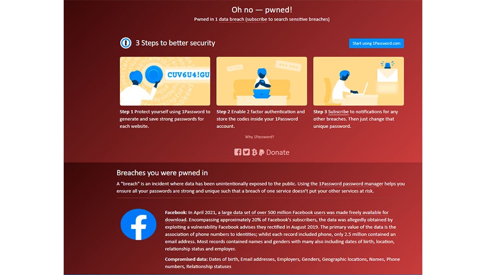 Así nos indica esta web que nuestro teléfono se había filtrado
