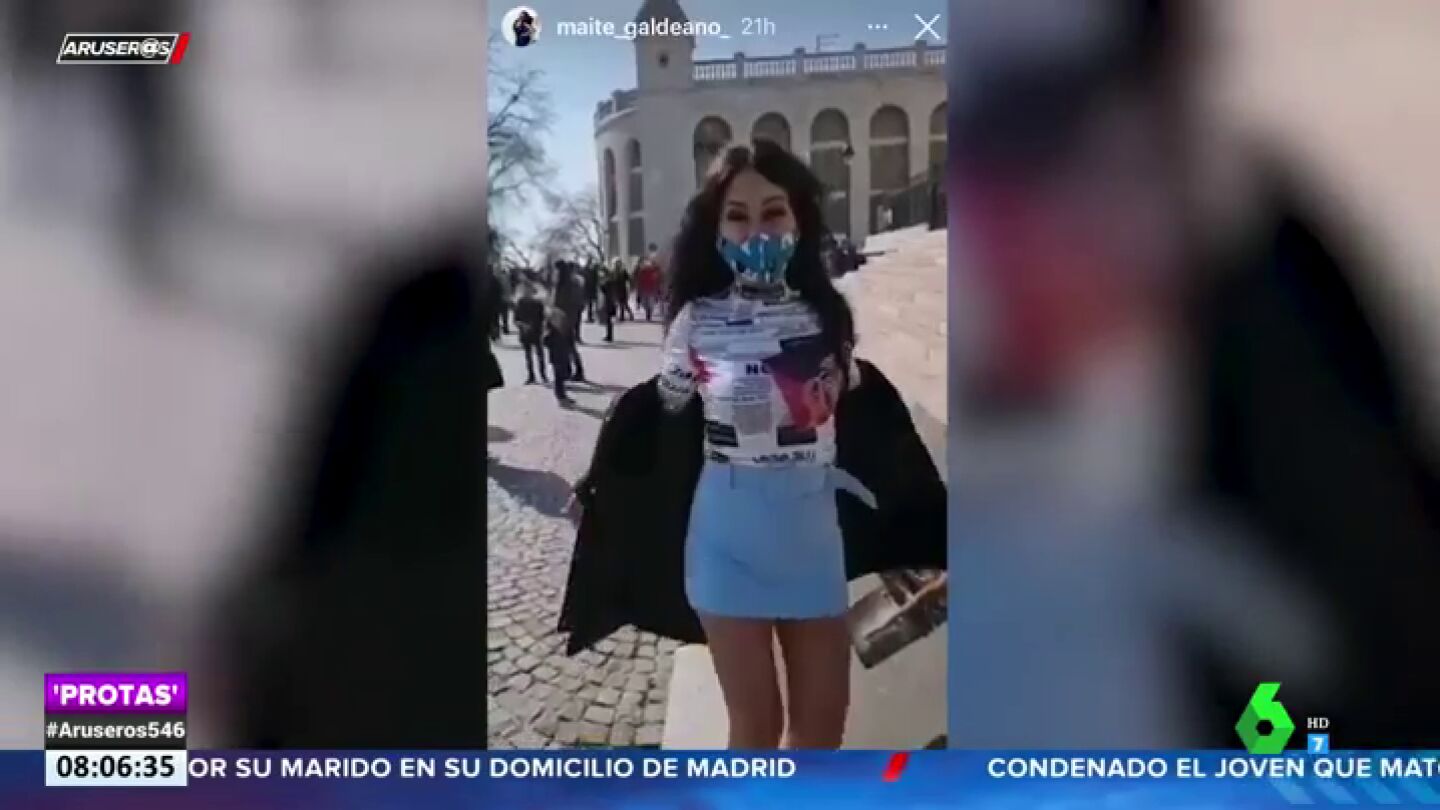 La surrealista ruta de Maite Galdeano por Par&iacute;s: "Yo soy la elegida de Dios"