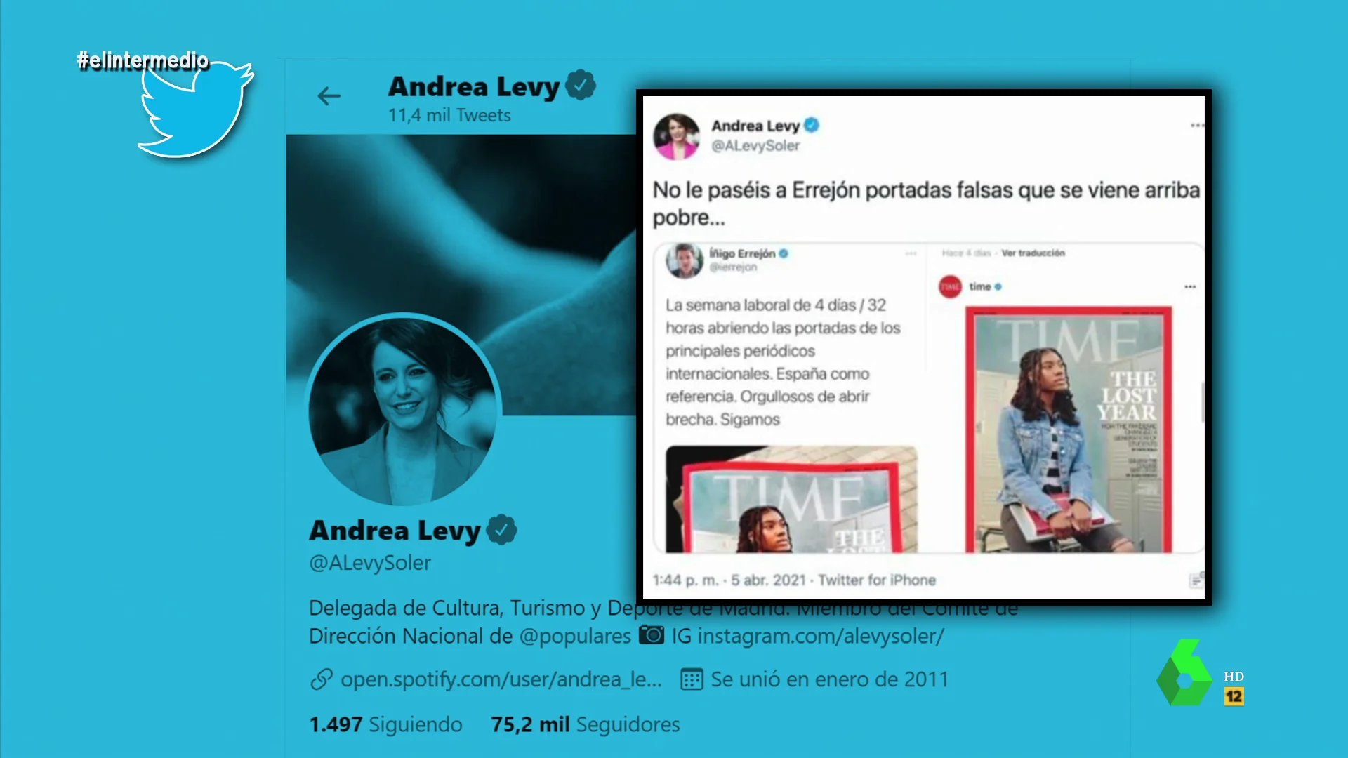 El 'zasca boomerang' de Andrea Levy a Íñigo Errejón que le termina dando a ella: "Ha acabado metiendo la cabeza bajo tierra"