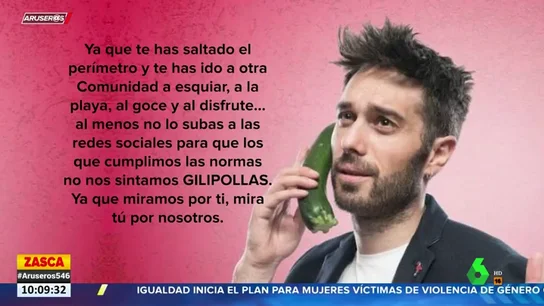 Dani Martínez estalla contra los que se saltan las restricciones: "Ya que te has saltado el perímetro, no lo subas a las redes" Dani Martínez estalla contra los que se saltan las restricciones: "Ya que te has saltado el perímetro, no lo subas a las redes"
