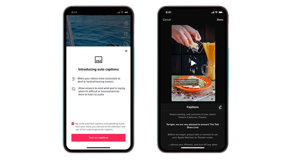 Live Caption de TikTok