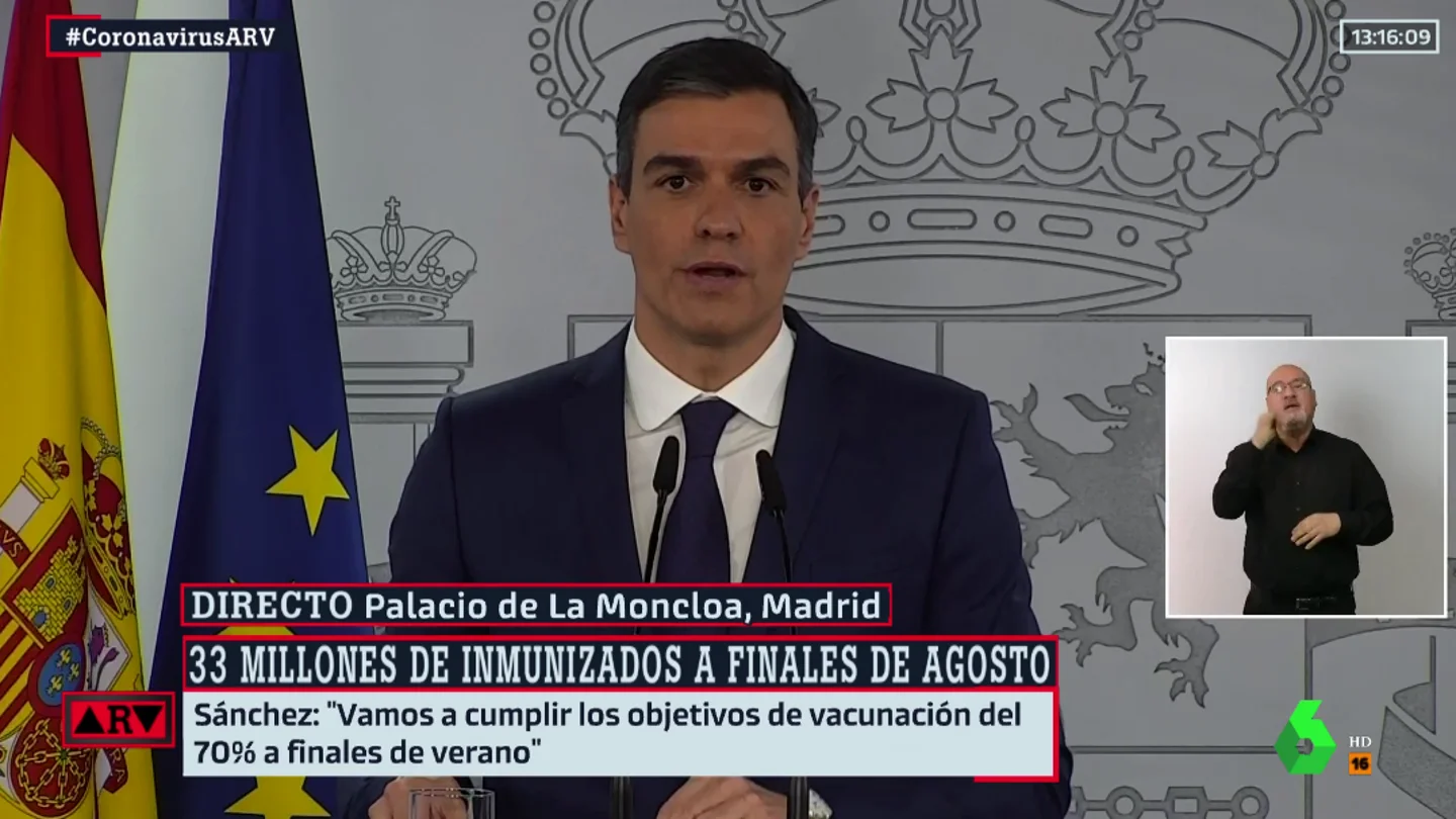 Pedro Sánchez, durante su comparecencia en Moncloa Pedro Sánchez, durante su comparecencia en Moncloa