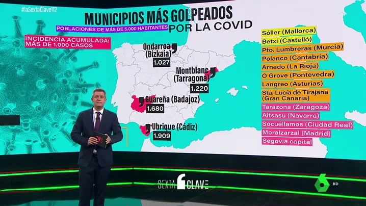 Estos son los municipios más golpeados por el coronavirus de toda España Estos son los municipios más golpeados por el coronavirus de toda España