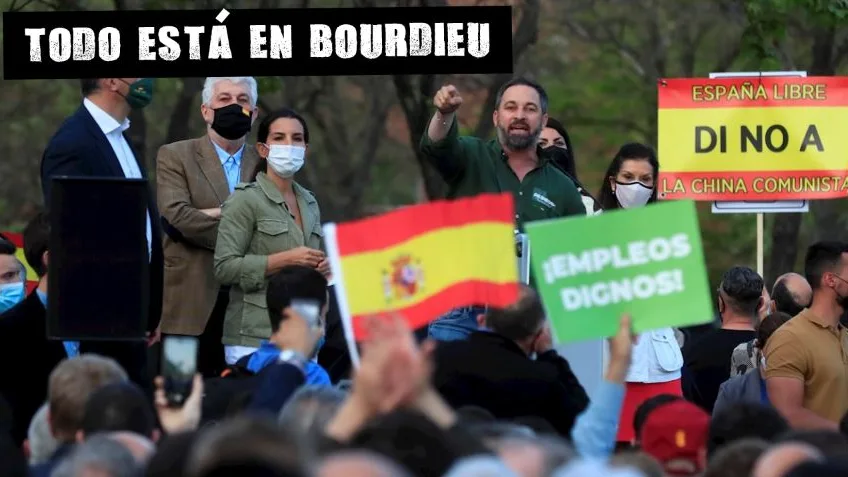 Santiago Abascal en el mitin en Vallecas