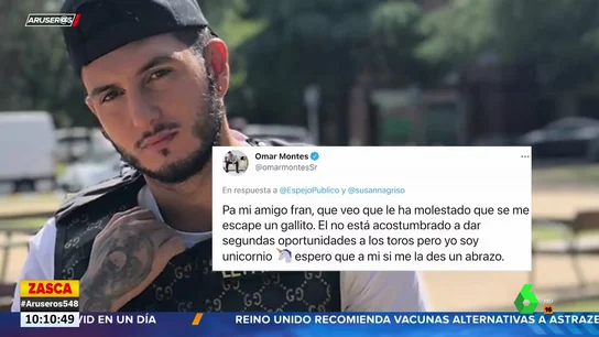 Omar Montes responde a Fran Rivera: "No da segundas oportunidades a los toros, pero yo soy un unicornio" Omar Montes responde a Fran Rivera: "No da segundas oportunidades a los toros, pero yo soy un unicornio"