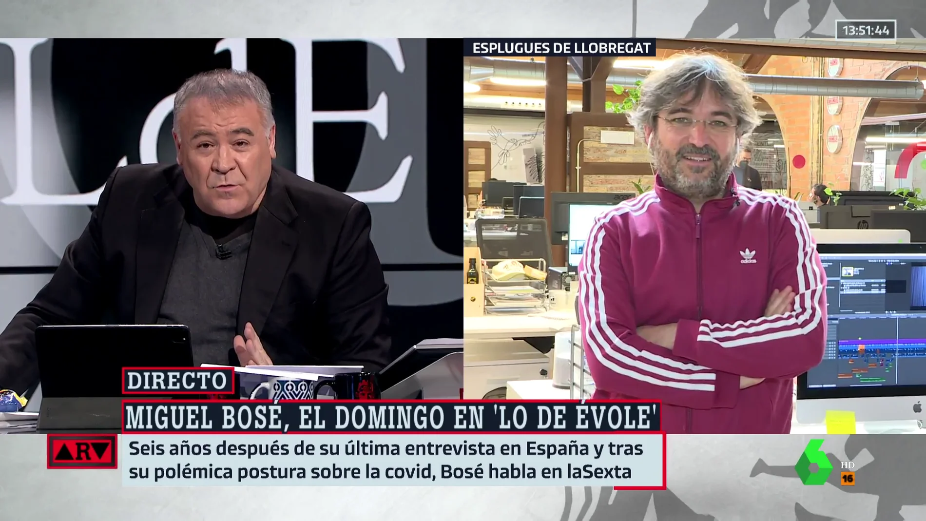 Évole responde a los que critican la entrevista a Miguel Bosé: "Todos los medios difundieron sus vídeos, ahora ¿qué problema hay?"