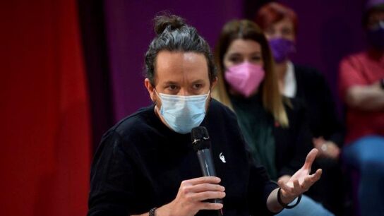 Pablo Iglesias durante un acto sobre la sanidad