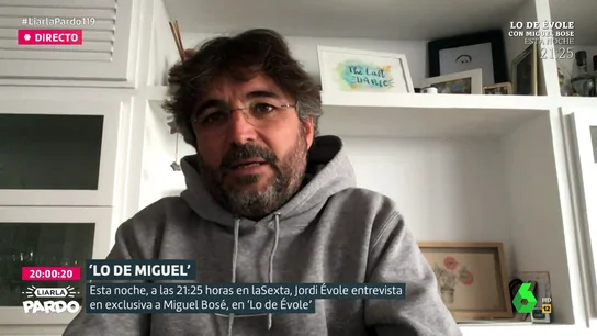 Jordi Évole, tras su entrevista sin mascarilla por petición de Miguel Bosé: "Es negacionista, sin ningún tipo de duda" Jordi Évole, tras su entrevista sin mascarilla por petición de Miguel Bosé: "Es negacionista, sin ningún tipo de duda"