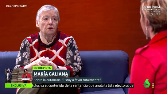 El alegato de María Galiana en defensa de la eutanasia: "Estoy a favor totalmente" El alegato de María Galiana en defensa de la eutanasia: "Estoy a favor totalmente"