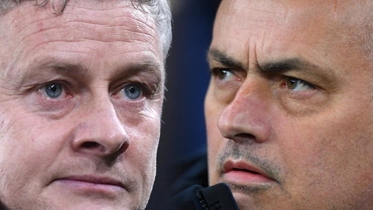 Ole Gunnar Solskjaer y José Mourinho. Ole Gunnar Solskjaer y José Mourinho.