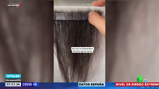Una joven recoge el pelo que se le cae durante un año para hacerse extensiones Una joven recoge el pelo que se le cae durante un año para hacerse extensiones