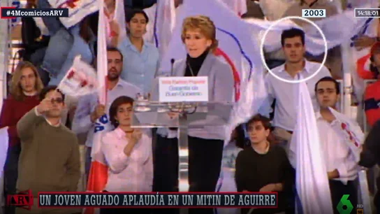 Imagen de Ignacio Aguado en un mitin de Esperanza Aguirre en 2003 Esperanza Aguirre y Aguado
