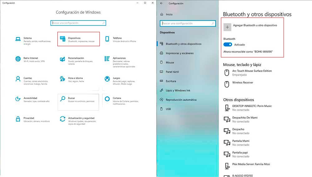 Conectar dispositivos Bluetooth al portátil