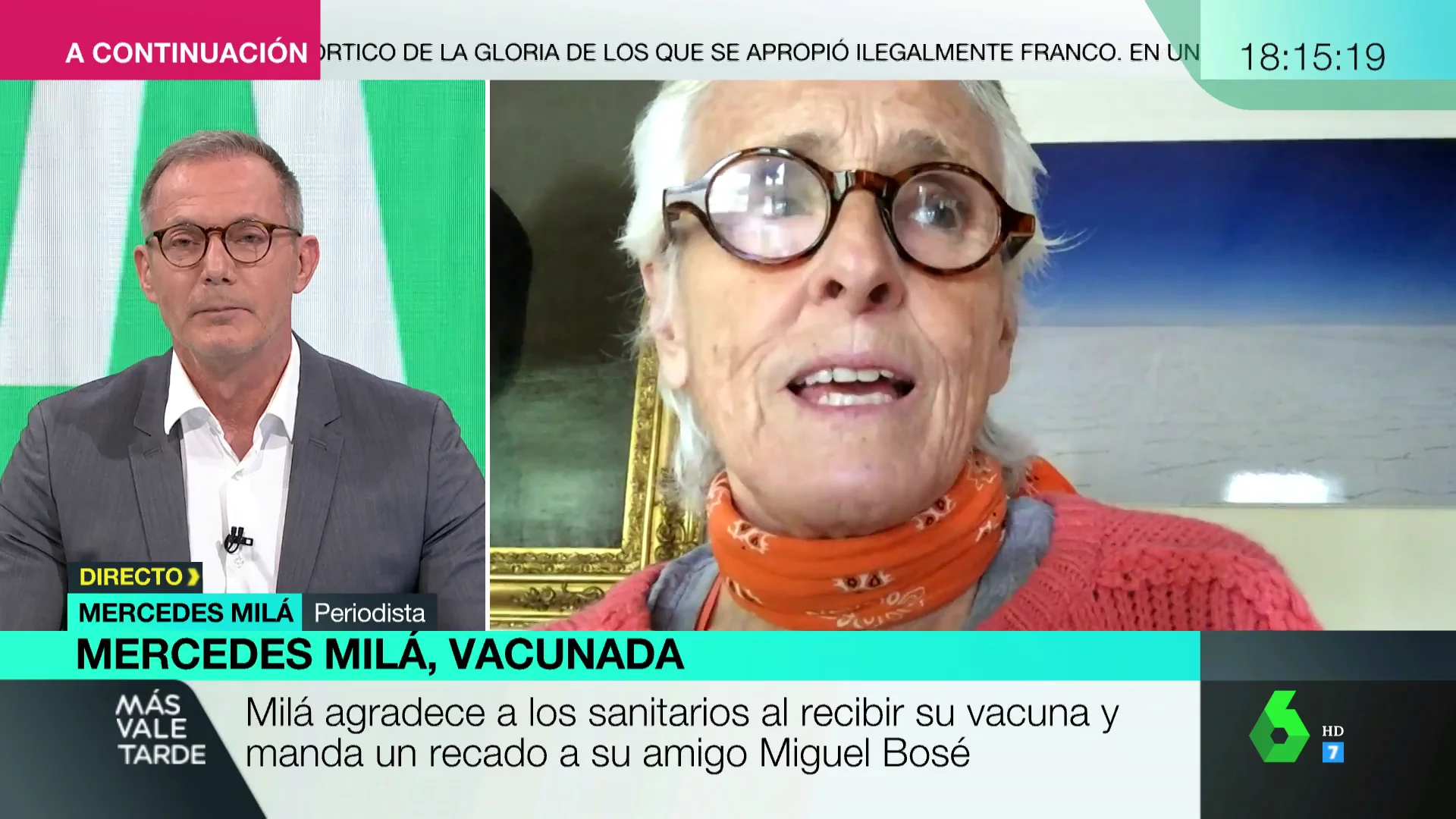 La feroz crítica de Mercedes Milá a su amigo Miguel Bosé: "¿Cómo pudo comparar cualquier cosa de este momento con el Holocausto?" 