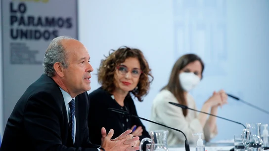 El exministro de Justicia, Juan Carlos Campo, durante una rueda de prensa El exministro de Justicia, Juan Carlos Campo, durante una rueda de prensa