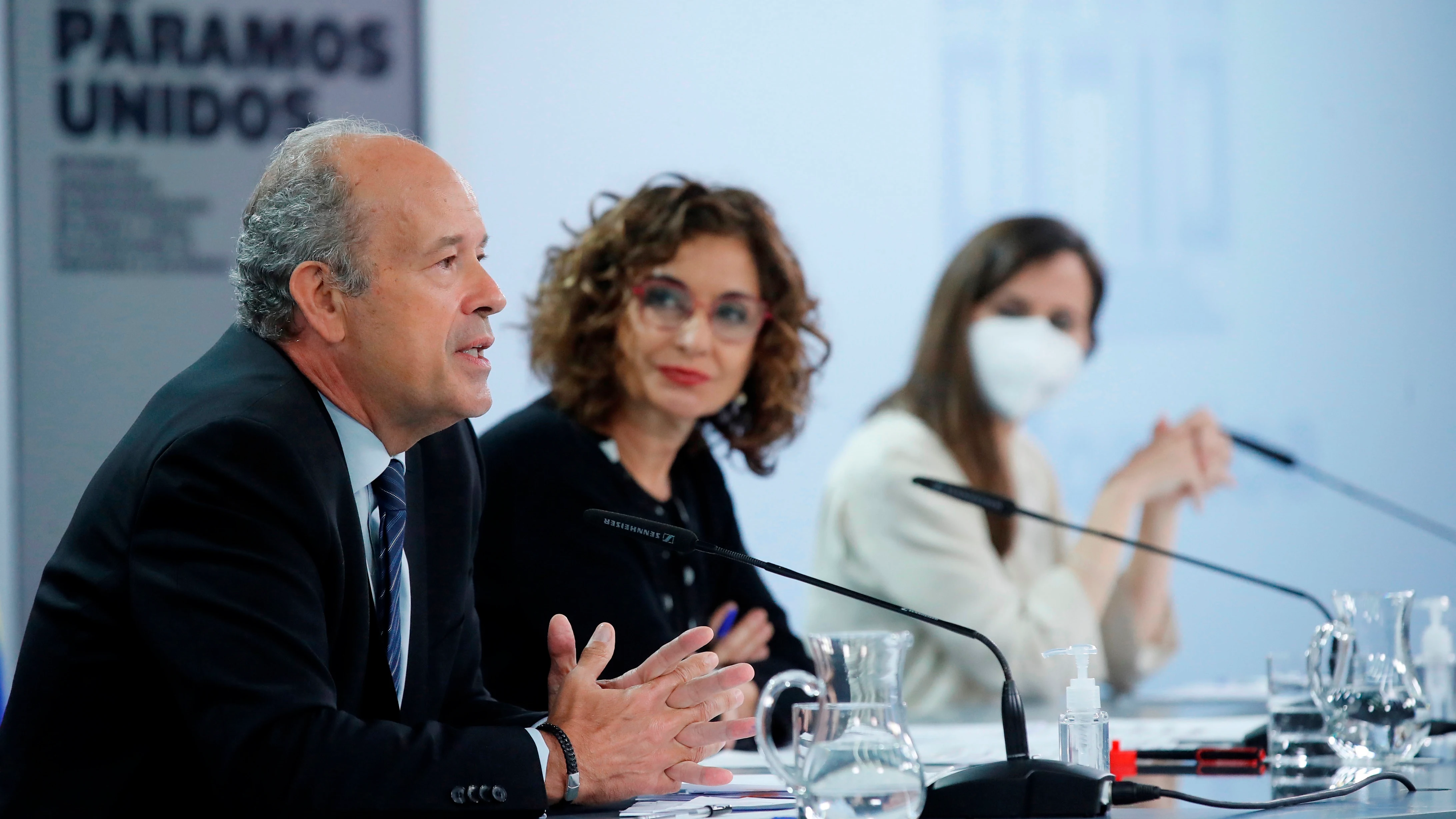 El exministro de Justicia, Juan Carlos Campo, durante una rueda de prensa