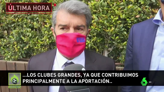 Jugones (22-04-21) Laporta rompe su silencio y apoya a la Superliga: "Es absolutamente necesaria" Jugones (22-04-21) Laporta rompe su silencio y apoya a la Superliga: "Es absolutamente necesaria"
