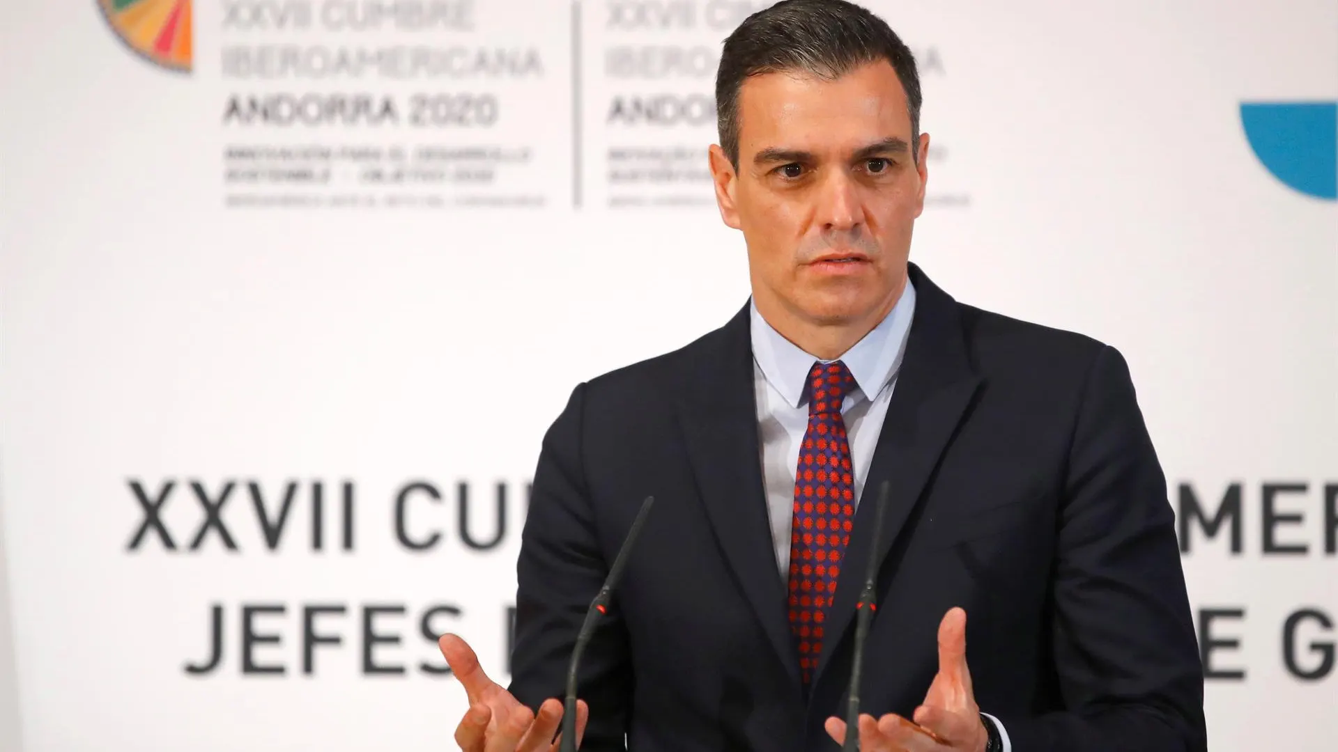 l presidente del Gobierno español, Pedro Sánchez, tras finalizar la XXVII Cumbre Iberoamericana