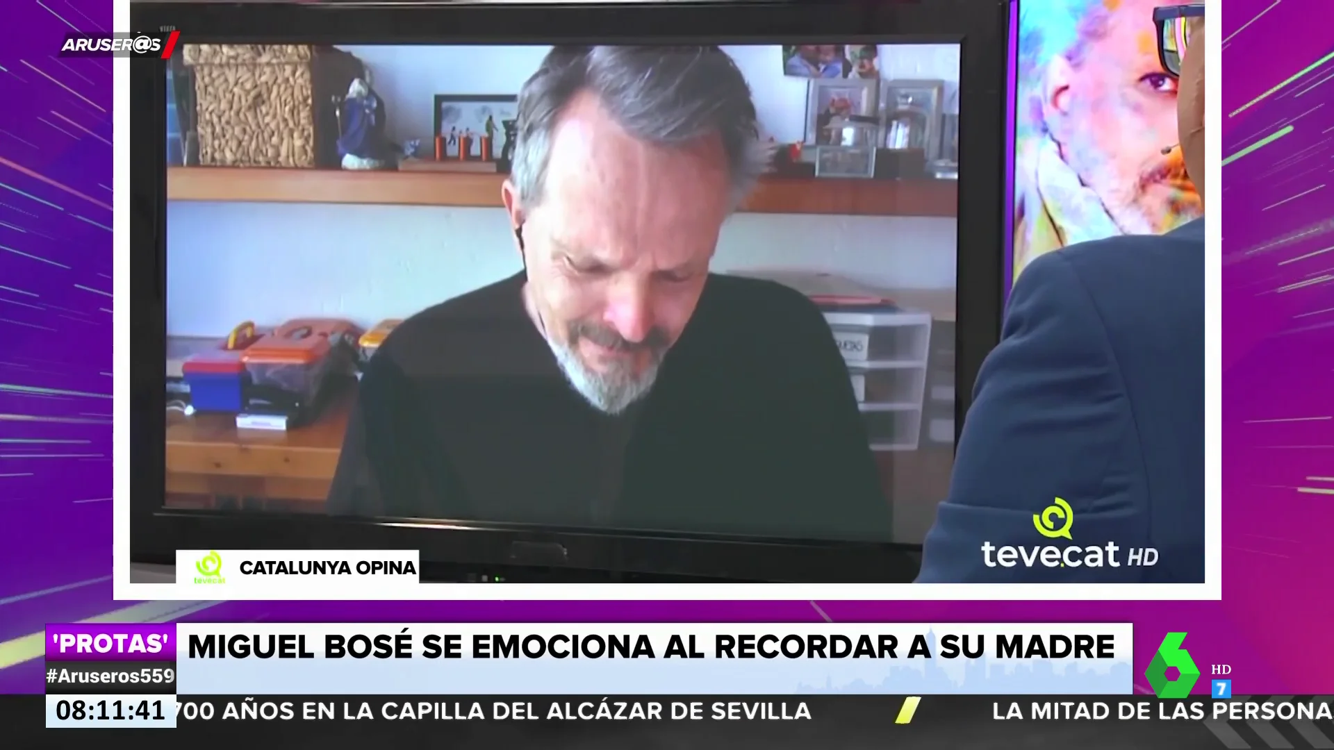 Miguel Bosé rompe a llorar al hablar de su madre: "Desde pequeños nos enseñó a volar"