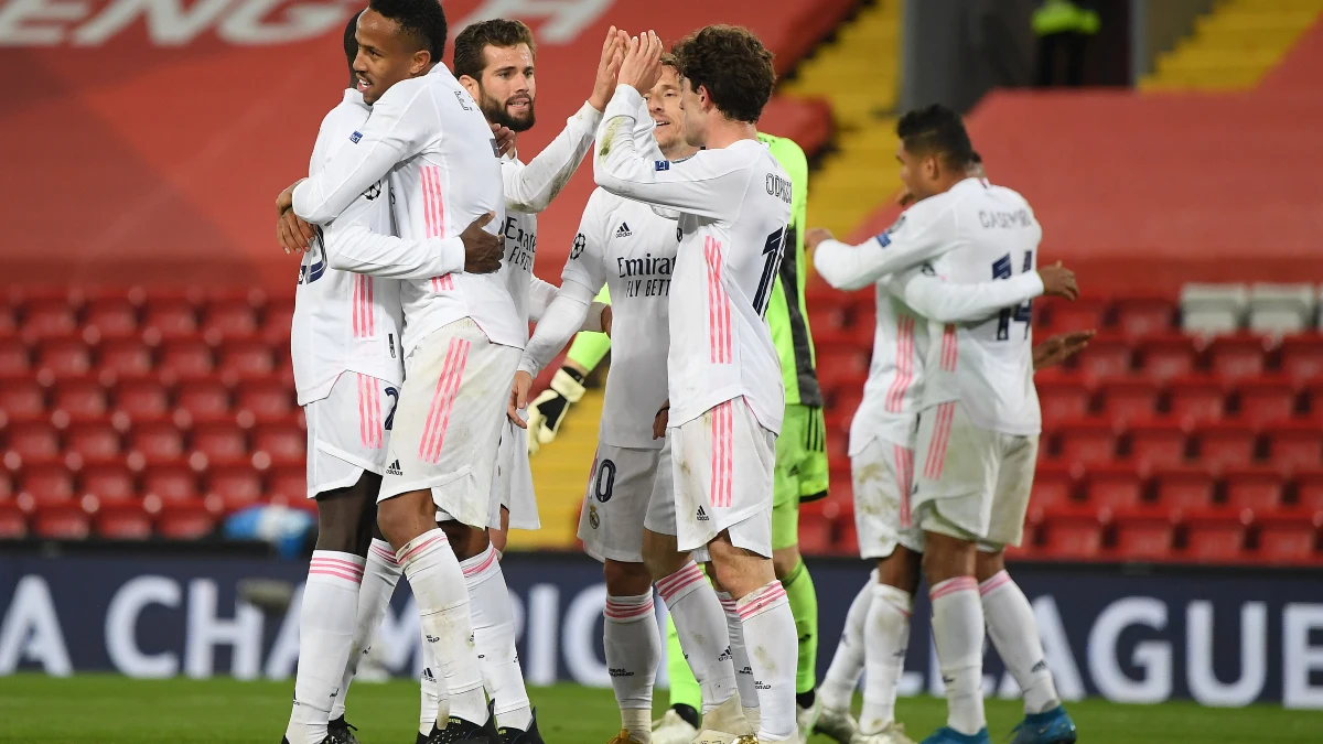 El Real Madrid celebra un gol