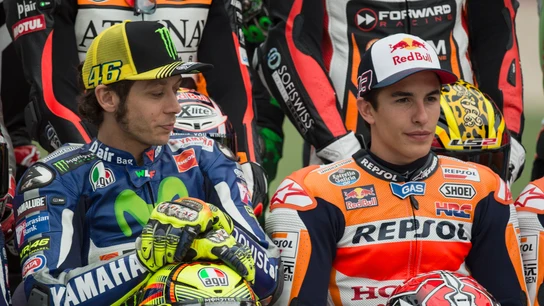 Valentino Rossi, junto a Marc Márquez Valentino Rossi, junto a Marc Márquez