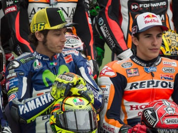 Valentino Rossi, junto a Marc M&aacute;rquez