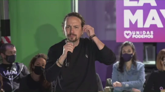 Imagen de Pablo Iglesias en un acto electoral Imagen de Pablo Iglesias en un acto electoral
