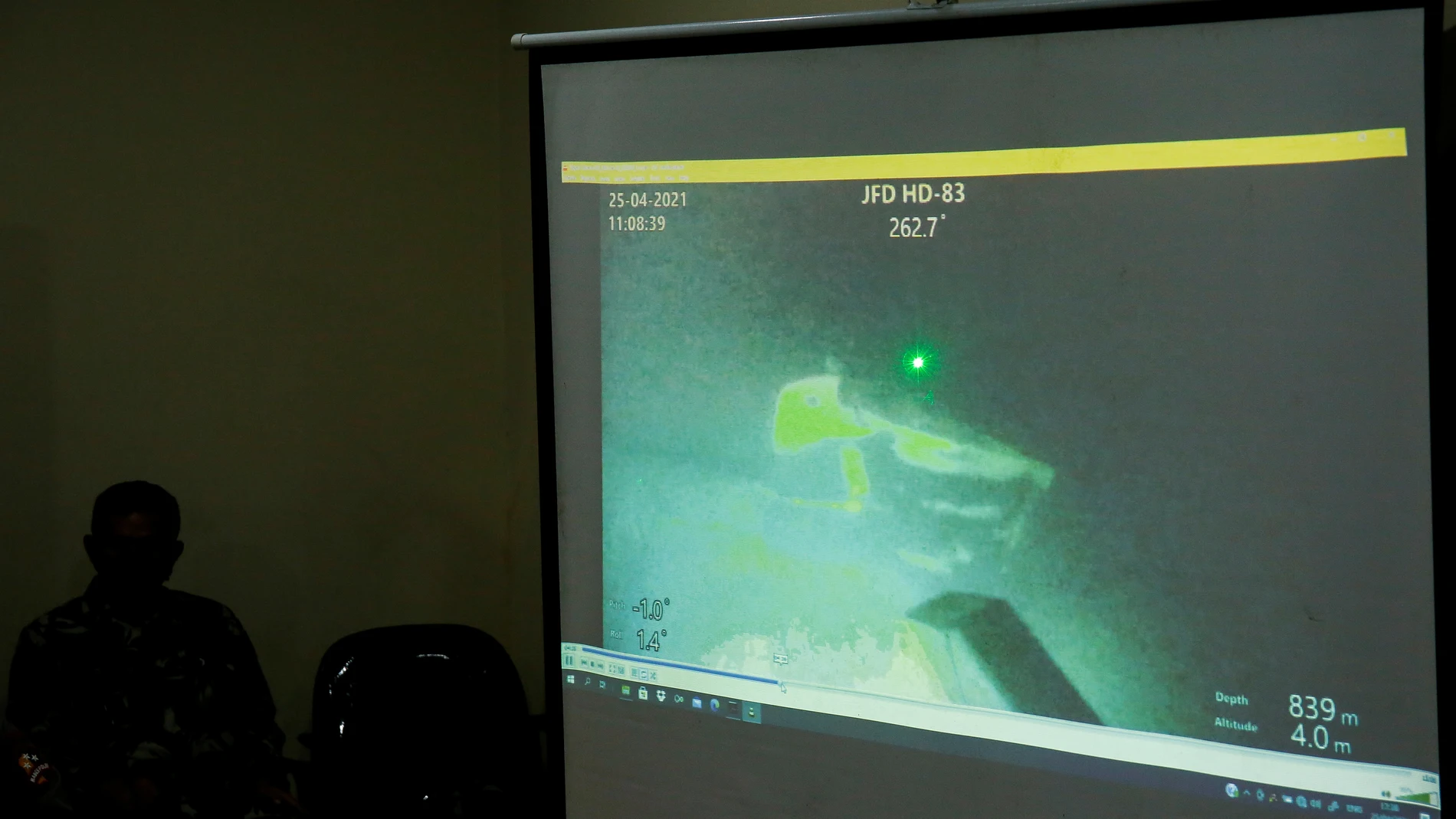 Imagen del submarino hundido en Indonesia