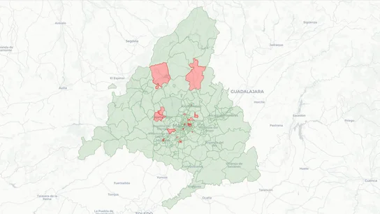 Estas son las zonas básicas de salud confinadas en la Comunidad de Madrid por COVID-19 Estas son las zonas básicas de salud confinadas en la Comunidad de Madrid por COVID-19